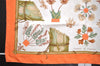 Authentic HERMES Carre 90 Scarf "Herbier de Gavarnie" Silk Orange 1189I