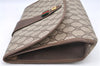 Authentic GUCCI Web Sherry Line Clutch Hand Bag Purse GG PVC Leather Brown 1191C