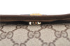 Authentic GUCCI Web Sherry Line Clutch Hand Bag Purse GG PVC Leather Brown 1191C