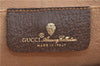 Authentic GUCCI Web Sherry Line Clutch Hand Bag Purse GG PVC Leather Brown 1191C