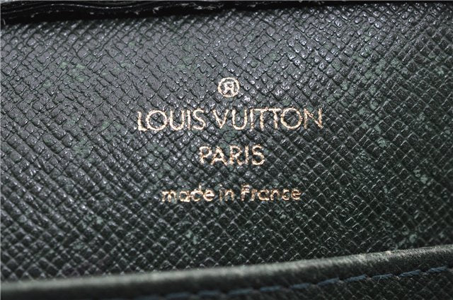 Authentic Louis Vuitton Taiga Baikal Clutch Bag Green M30184 LV 1191D