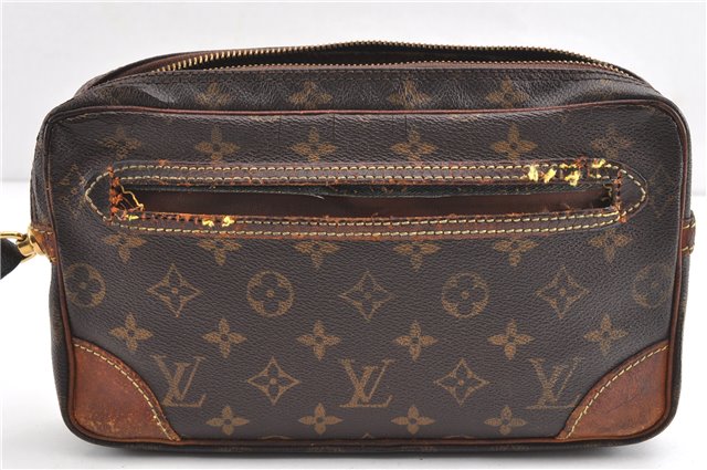 Authentic Louis Vuitton Monogram Marly Dragonne GM M51825 Clutch Bag Junk 1193G