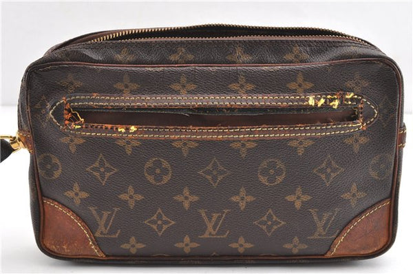 Authentic Louis Vuitton Monogram Marly Dragonne GM M51825 Clutch Bag Junk 1193G