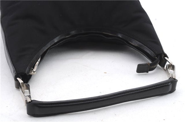 Authentic GUCCI Shoulder Hand Bag Purse Nylon Leather 0000602 Black 1195D