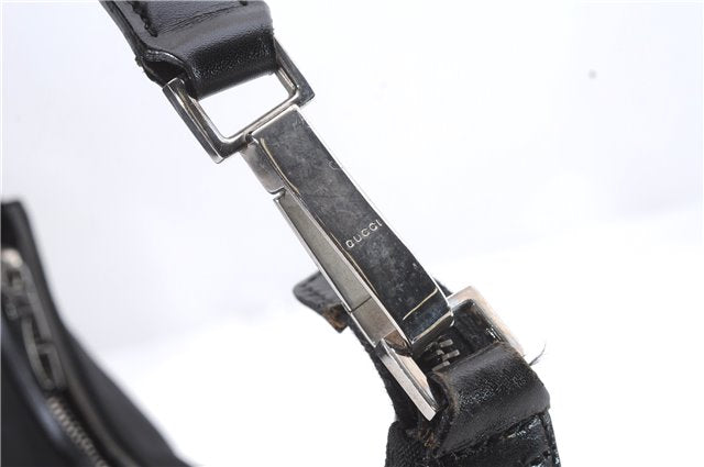 Authentic GUCCI Shoulder Hand Bag Purse Nylon Leather 0000602 Black 1195D