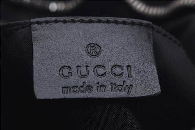 Authentic GUCCI Shoulder Hand Bag Purse Nylon Leather 0000602 Black 1195D