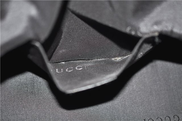 Authentic GUCCI Shoulder Hand Bag Purse Nylon Leather 0000602 Black 1195D