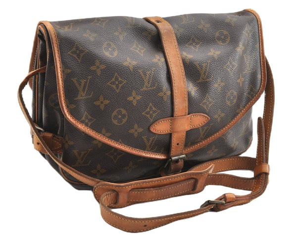 Authentic Louis Vuitton Monogram Saumur 30 Shoulder Bag M42256 LV Junk 1195G