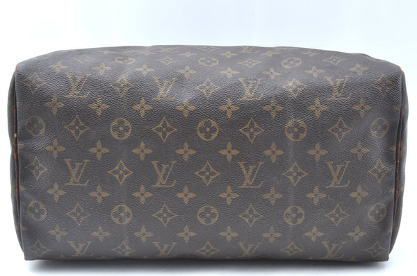Authentic Louis Vuitton Monogram Speedy 35 Hand Boston Bag M41524 LV 1196G