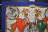 Authentic HERMES Carre 90 Scarf "NAPOLEON" Silk Blue 1196I