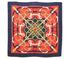 Authentic HERMES Carre 90 Scarf "Eperon d' or" Silk Navy 1198I