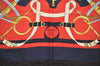 Authentic HERMES Carre 90 Scarf "Eperon d' or" Silk Navy 1198I