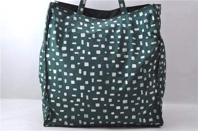 Authentic PRADA Nylon Leather Shoulder Tote Bag Green White 1199D