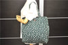 Authentic PRADA Nylon Leather Shoulder Tote Bag Green White 1199D