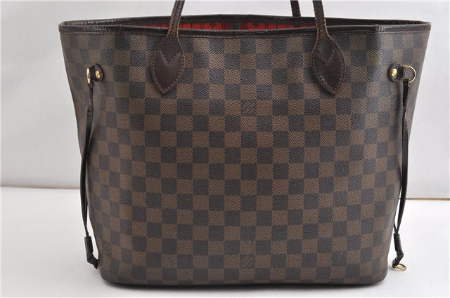 Authentic Louis Vuitton Damier Neverfull MM Shoulder Tote Bag N51105 Junk 1199G