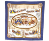 Authentic HERMES Carre 90 Scarf "BULL&MOUTH WESTERN COSCH" Silk Navy 1199I