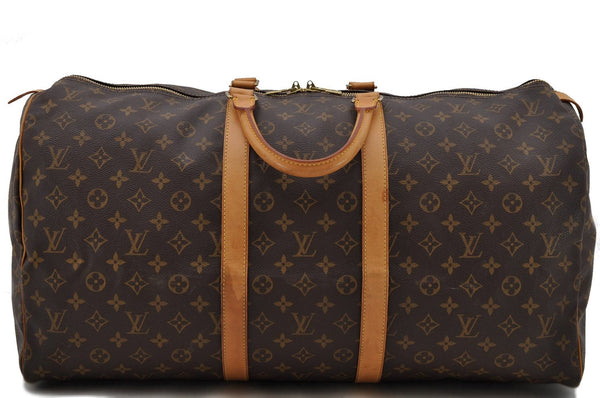 Authentic Louis Vuitton Monogram Keepall 55 Boston Bag M41424 LV 1200D