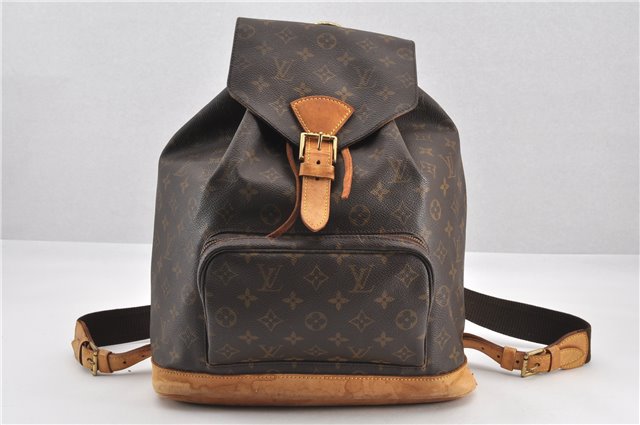 Authentic Louis Vuitton Monogram Montsouris GM Backpack M51135 LV 1200G