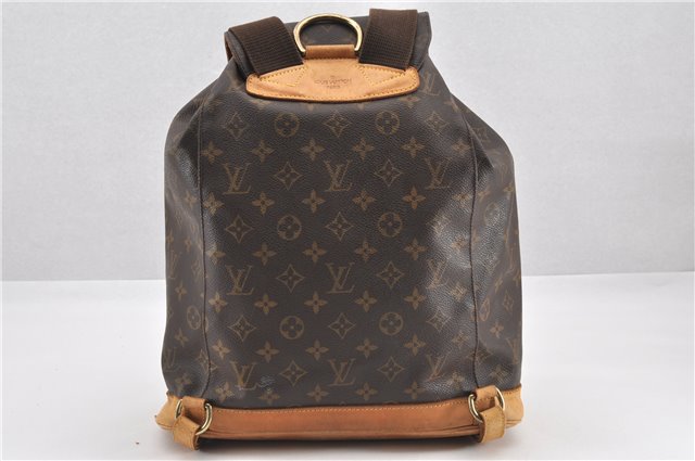 Authentic Louis Vuitton Monogram Montsouris GM Backpack M51135 LV 1200G