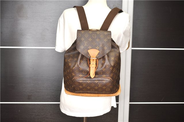 Authentic Louis Vuitton Monogram Montsouris GM Backpack M51135 LV 1200G