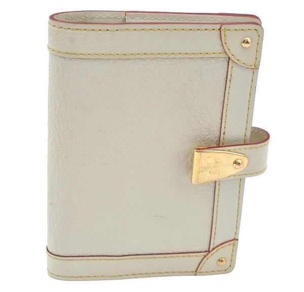 Auth Louis Vuitton Suhali Partenaire Agenda Day Planner Cover R21030 White 1204H