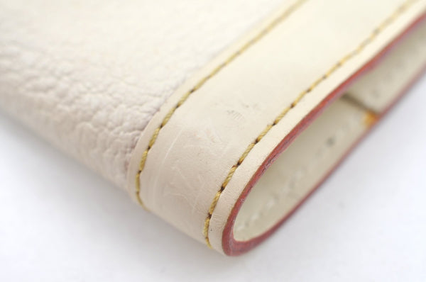 Auth Louis Vuitton Suhali Partenaire Agenda Day Planner Cover R21030 White 1204H