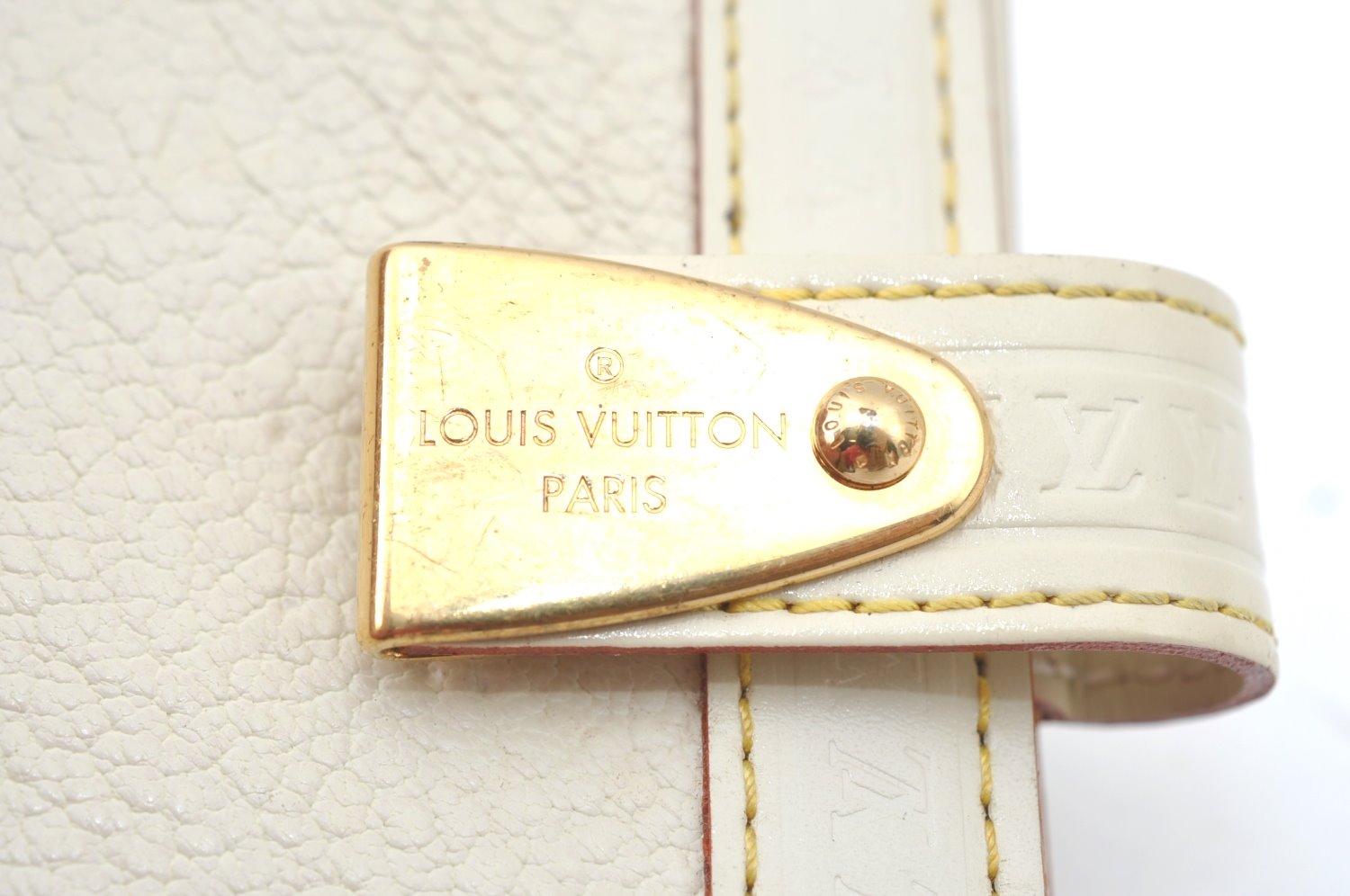 Auth Louis Vuitton Suhali Partenaire Agenda Day Planner Cover R21030 White 1204H