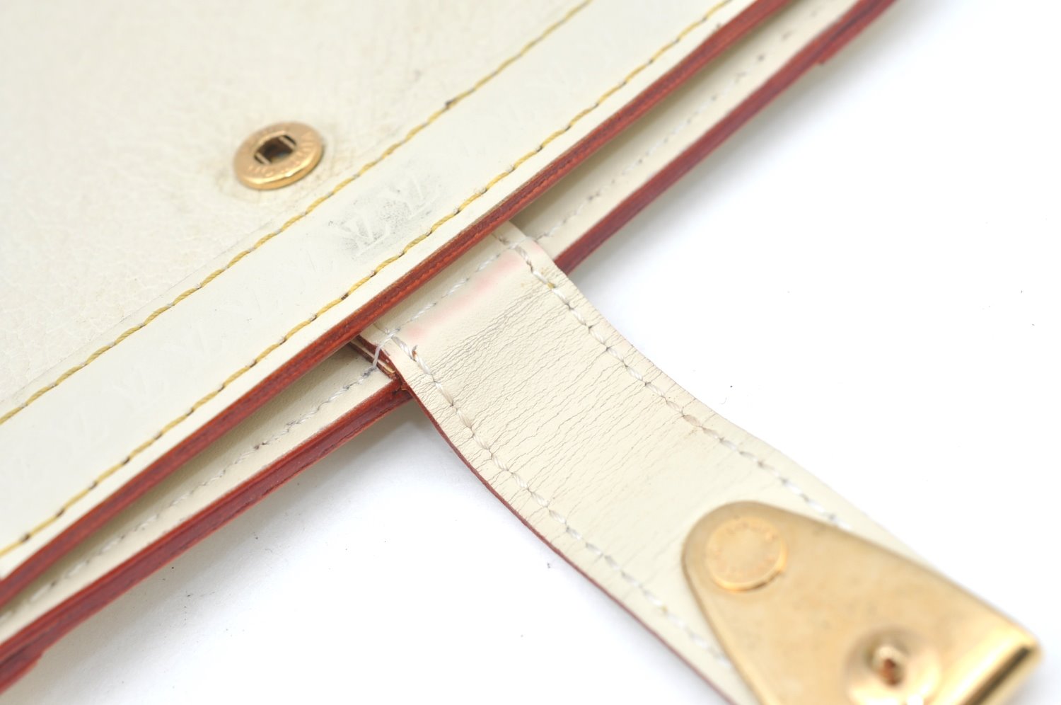 Auth Louis Vuitton Suhali Partenaire Agenda Day Planner Cover R21030 White 1204H