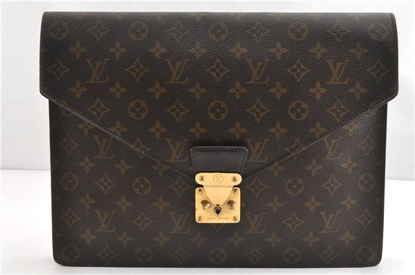 Authentic Louis Vuitton Monogram Porte Documents Senateur M53335 Briefcase 1205G