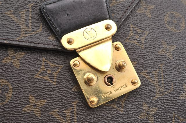 Authentic Louis Vuitton Monogram Porte Documents Senateur M53335 Briefcase 1205G