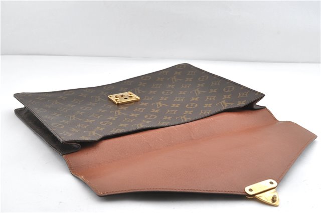 Authentic Louis Vuitton Monogram Porte Documents Senateur M53335 Briefcase 1205G