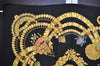 Authentic HERMES Carre 90 Scarf "KOSMIMA" Silk Black 1205I