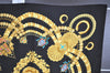 Authentic HERMES Carre 90 Scarf "KOSMIMA" Silk Black 1205I