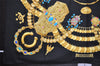 Authentic HERMES Carre 90 Scarf "KOSMIMA" Silk Black 1205I