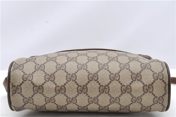 Authentic GUCCI Web Sherry Line Shoulder Cross Bag GG PVC Leather Brown 1208G