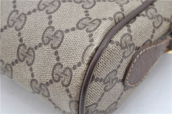 Authentic GUCCI Web Sherry Line Shoulder Cross Bag GG PVC Leather Brown 1208G