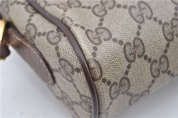 Authentic GUCCI Web Sherry Line Shoulder Cross Bag GG PVC Leather Brown 1208G