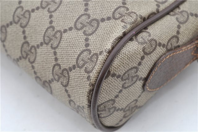 Authentic GUCCI Web Sherry Line Shoulder Cross Bag GG PVC Leather Brown 1208G