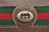 Authentic GUCCI Web Sherry Line Shoulder Cross Bag GG PVC Leather Brown 1208G
