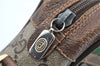 Authentic GUCCI Web Sherry Line Shoulder Cross Bag GG PVC Leather Brown 1208G