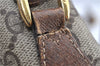 Authentic GUCCI Web Sherry Line Shoulder Cross Bag GG PVC Leather Brown 1208G