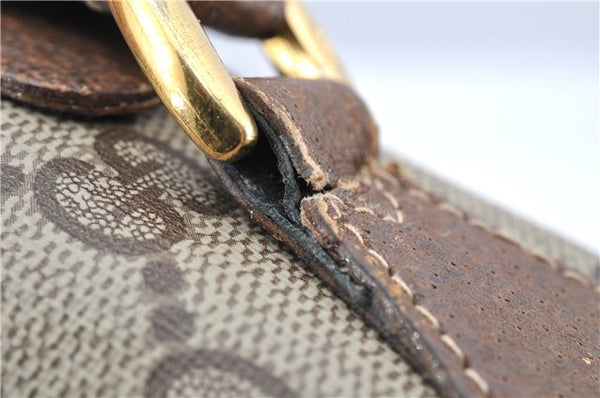 Authentic GUCCI Web Sherry Line Shoulder Cross Bag GG PVC Leather Brown 1208G