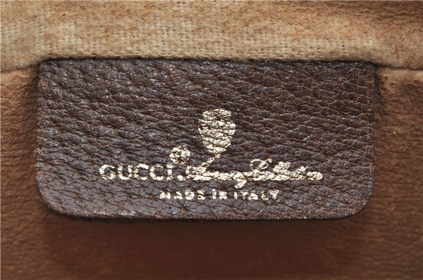 Authentic GUCCI Web Sherry Line Shoulder Cross Bag GG PVC Leather Brown 1208G