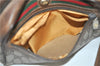 Authentic GUCCI Web Sherry Line Shoulder Cross Bag GG PVC Leather Brown 1208G