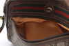 Authentic GUCCI Web Sherry Line Shoulder Cross Bag GG PVC Leather Brown 1208G