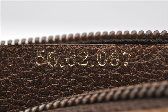 Authentic GUCCI Web Sherry Line Shoulder Cross Bag GG PVC Leather Brown 1208G