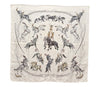 Authentic HERMES Carre 90 Scarf "EN PISTE" Silk White 1208I