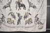 Authentic HERMES Carre 90 Scarf "EN PISTE" Silk White 1208I