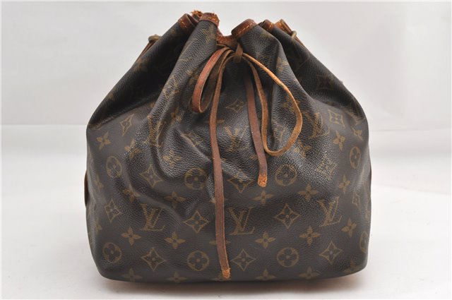 Authentic Louis Vuitton Monogram Petit Noe M42226 Shoulder Drawstring Bag 1209G