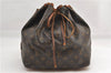 Authentic Louis Vuitton Monogram Petit Noe M42226 Shoulder Drawstring Bag 1209G